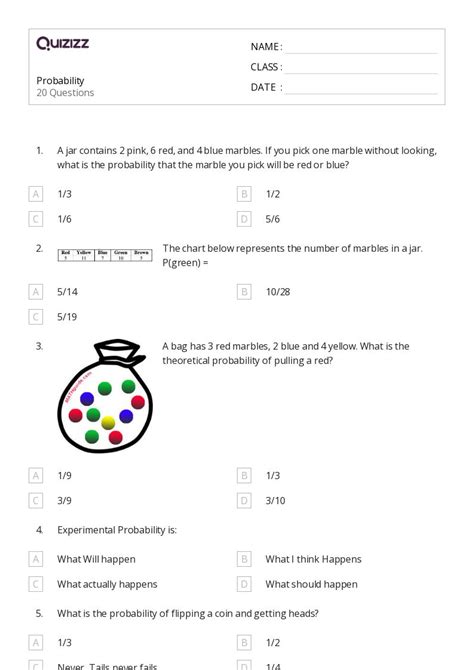 50+ Probability worksheets for 7th Grade on Quizizz | Free & Printable