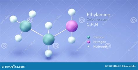 Ethylamine, Molecular Structures, Colourless Gas, 3d Model, Structural Chemical Formula And ...