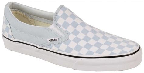 Vans Classic Slip On Women's Shoe - Checkerboard Baby Blue / True White