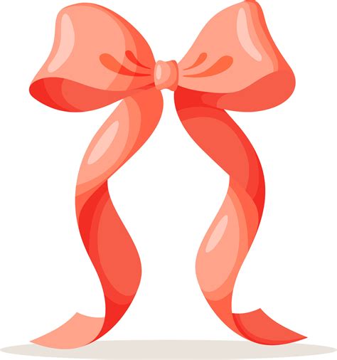 Color cute bow. Gift and birthday decorative red ribbon. Vector flat graphic cartoon ...