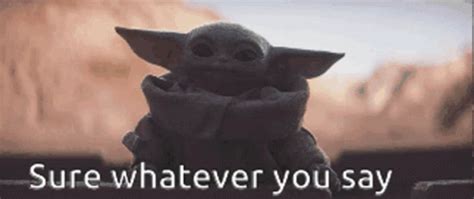 Sure Whatever You Say GIF - Sure Whatever You Say Baby Yoda - Discover ...