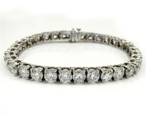 Ladies 14k White Gold Fancy Diamond Tennis Bracelet 7 Inch 5mm 17.08CT