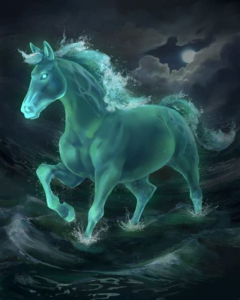 Kelpie water horse | Water animals art, Mythical water creatures, Magical horses