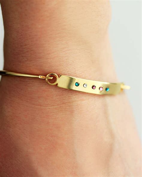 Birthstone Bangle Bracelet Personalized Birthstone Bangle - Etsy