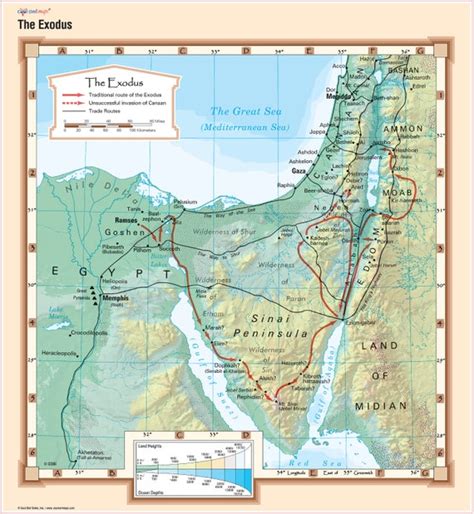 The Exodus Wall Map Bible Poster | Etsy