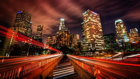 Los Angeles La Buildings Skyscrapers Night Timelapse, downtown la HD ...