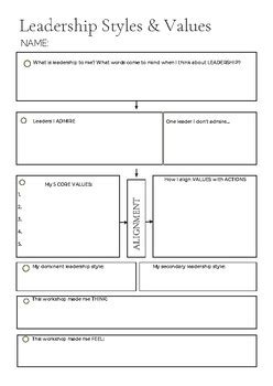 Leadership Worksheet by Era Schrepfer | TPT