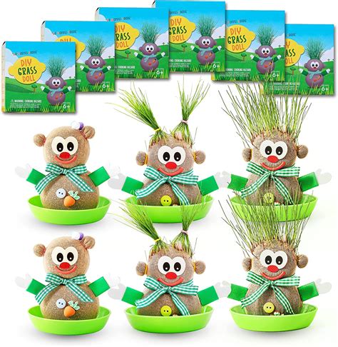 Amazon.com: DIY Grass Doll Growing Kit(6packs) –Eco Friendly Bday ...