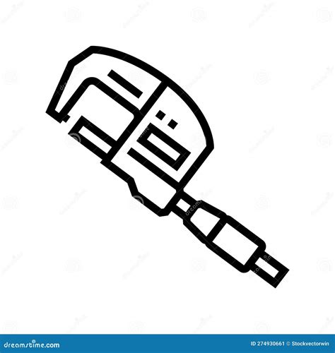 Micrometer Tool Work Line Icon Vector Illustration Stock Vector ...