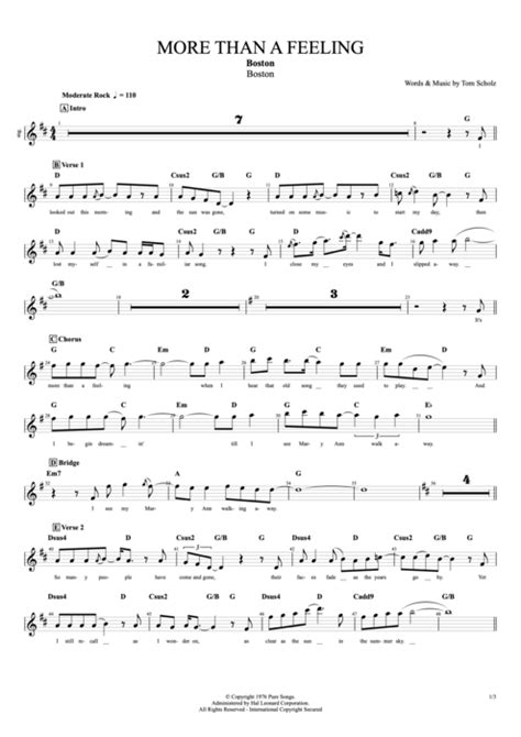 More Than a Feeling Tab by Boston (Guitar Pro) - Compacted Full Score ...