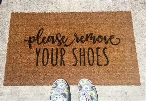 Please remove your shoes door mat welcome home doormat no | Etsy