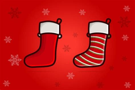 Premium Vector | Christmas socks vector icon illustration. holiday objects icon design concept.