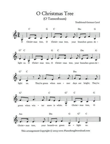 O Christmas Tree, O Tannenbaum: free Christmas lead sheet with melody ...