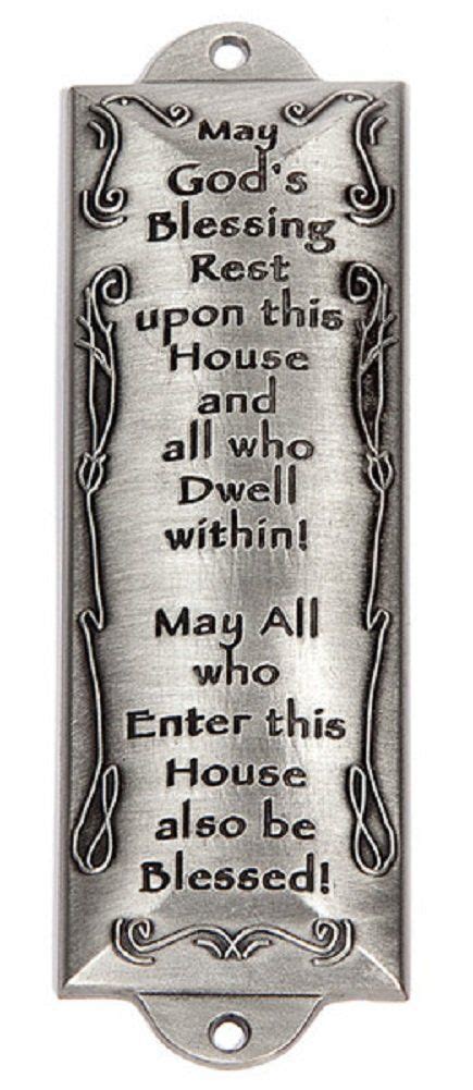 Mezuzah - Bless This House (Pewter) - | Mezuzah, Jewish mezuzah, House blessing