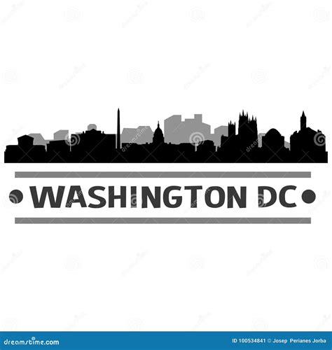 Washington Dc Skyline Vector : Washington DC Skyline Design. Vector ...