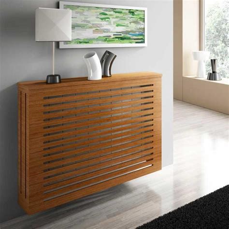 Modern Floating White Radiator Heater Cover Geometric Line design Shelf – RadiatorCoversShop.com