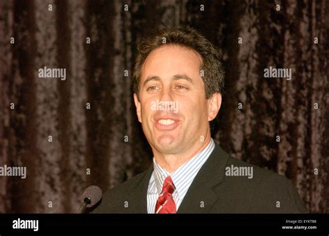 Comedian Jerry Seinfeld speaks during a ceremony to donate the puffy ...