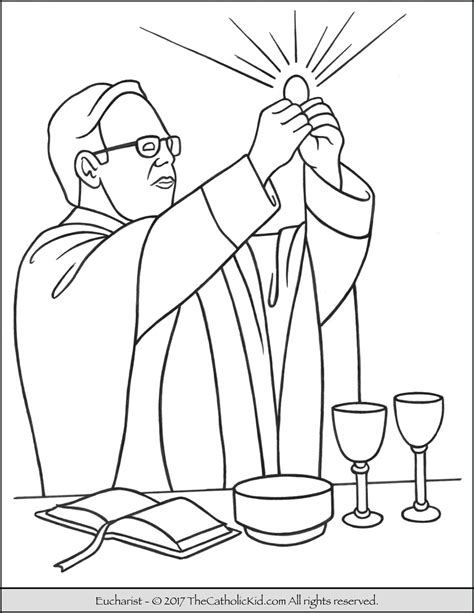 Sacrament Holy Communion Eucharist Coloring Page | The 7 Sacraments | Pinterest | Eucharist ...