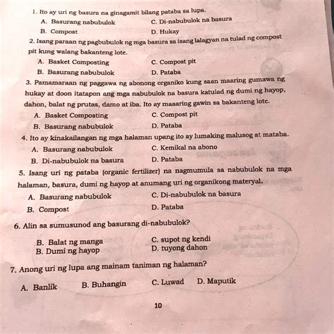 SOLVED: Please answer naman this guys Ito ay uri ng basura na ginagamit ...