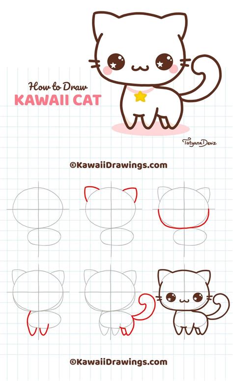 How to Draw Kawaii Cat Step-by-step | Tutoriel de dessin, Comment ...