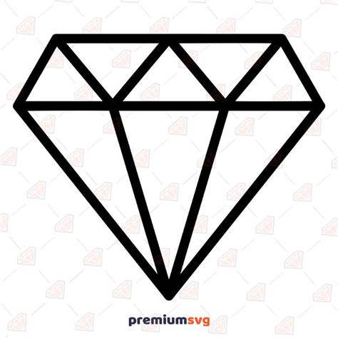 Diamond Outline Svg & Premium Icon Svg Clipart | PremiumSVG