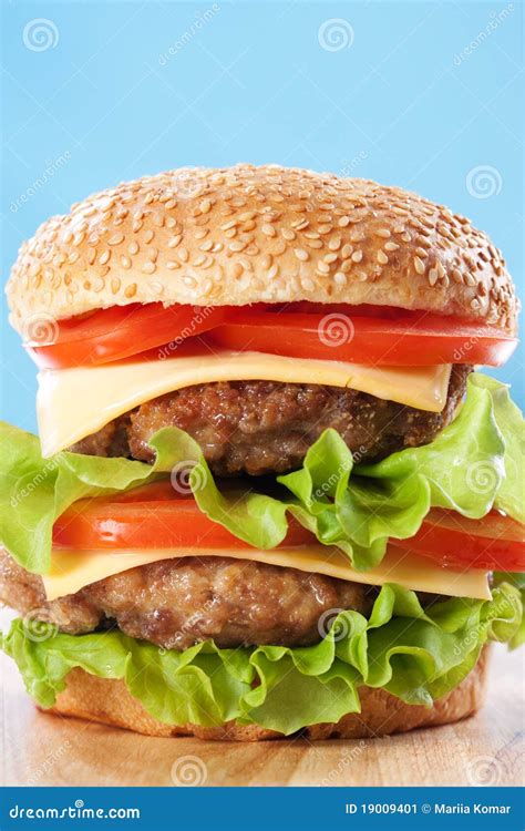 Double cheeseburger stock image. Image of juicy, cheese - 19009401