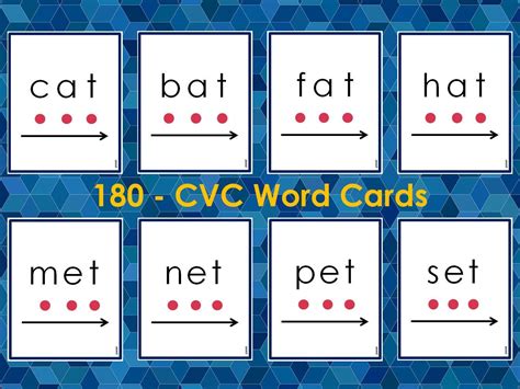 CVC Word Flash Cards Printable, CVC Word Cards, Phonics Printable, Kindergarten Printable, Sight ...