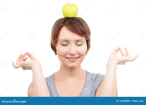 Happy meditation stock image. Image of healthy, apple - 10354885