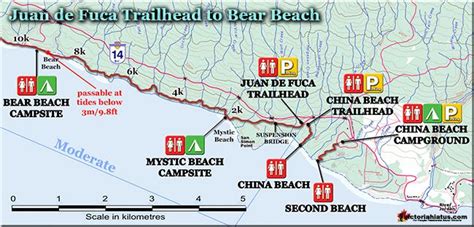 Juan de Fuca Trail - Trailhead to Bear Beach Map | Juan de fuca trail, Canada travel, China beach