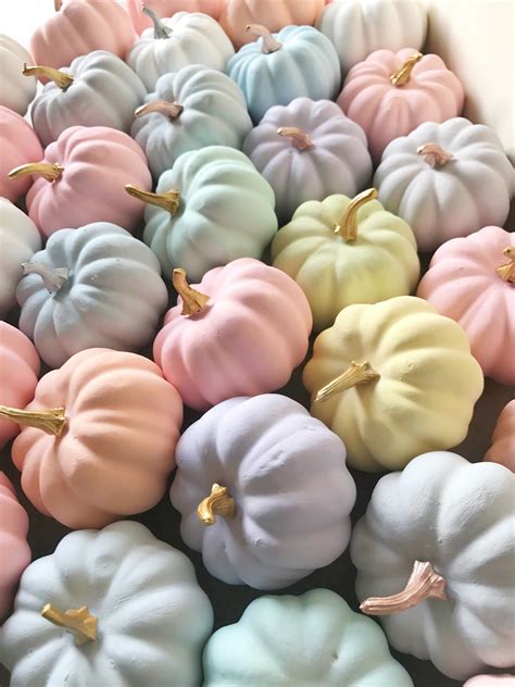 Pastel pumpkins, artificial pumpkins, painted pumpkins, decorative ...