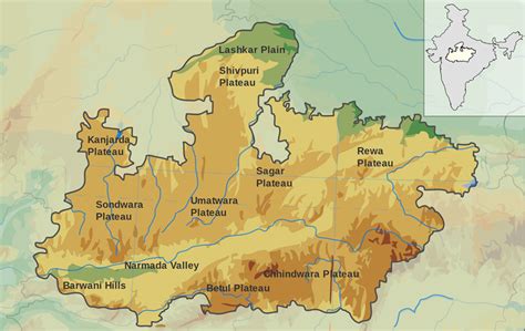 Madhya Pradesh Geography, Map of Madhya Pradesh , Climate of Madhya Pradesh, Madhya Pradesh Regions