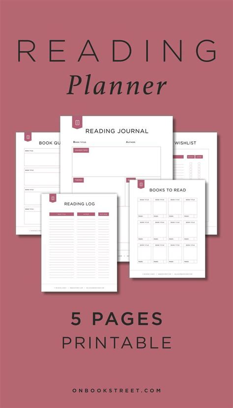 Reading Planner printable book log book tracker printable Book List A5 ...