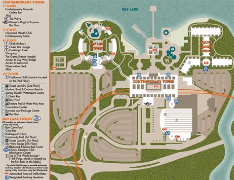 Resort Map | Disney 's Contemporary Resort | Florida