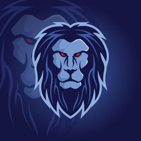 Blue lion head mascot logo 1178977 Vector Art at Vecteezy