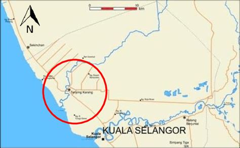 Map of Tanjung Karang, Kuala Selangor | Download Scientific Diagram