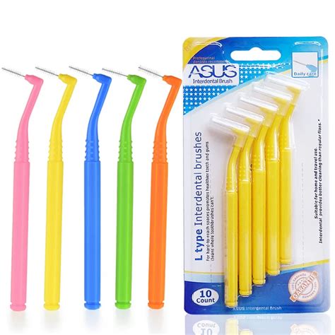 10pcs/box 5 colors Professional Interdental Brush Teeth Dental Floss Picks Refill soft slim ...