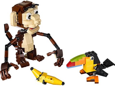 Lego 3-in-1 forest monkey with his banana and toucan friend! | LEGO Art ...