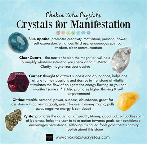 Crystals for Manifestation | Crystals for manifestation, Crystals and gemstones, Crystals