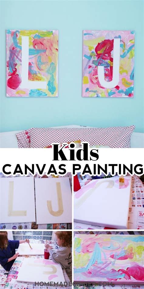 DIY Canvas Art For Kids - Homemade Ginger in 2020 | Kids canvas ...