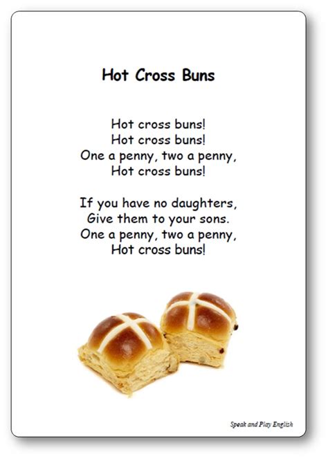 "Hot Cross Buns" English language nursery rhyme and Easter Song - French Translation