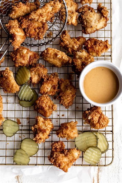 Crispy Chicken Nuggets with Tangy Dipping Sauce - Cooking with Cocktail Rings