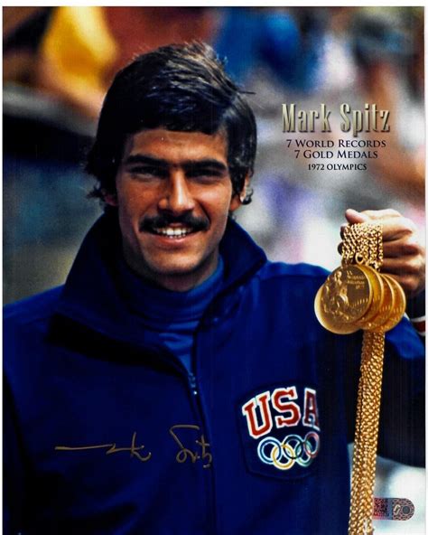 MARK SPITZ SIGNED 8X10 PHOTO AIV AA22529 1972 OLYMPICS 7 GOLD MEDALS ...