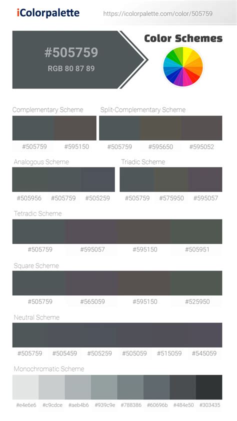 Pantone 445 C Color | Hex color Code #505759 information | Hsl | Rgb ...