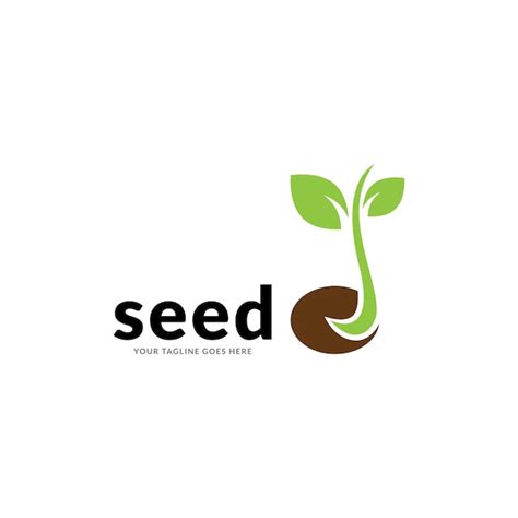 Premium Vector | Green seed logo type illustration.