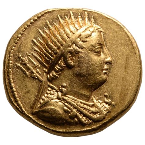 Large Ancient Greek Gold Coin of King Ptolemy IV, 221 BC at 1stDibs ...