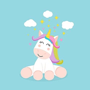 Free Download | Cute Unicorn Sitting On Rainbow PNG Images, baby ...