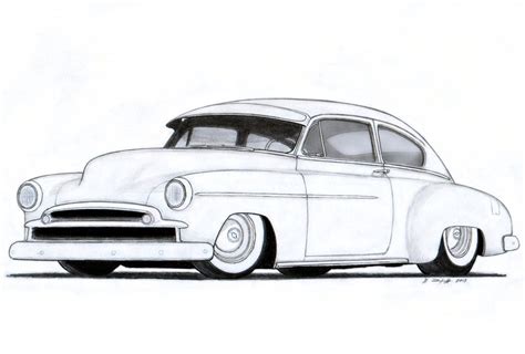 Line Drawing of old cars | ... Fleetline Custom Coupe Drawing by ~Vertualissimo on deviantART ...