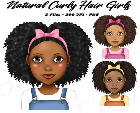 Little Girl Curly Hair Clipart