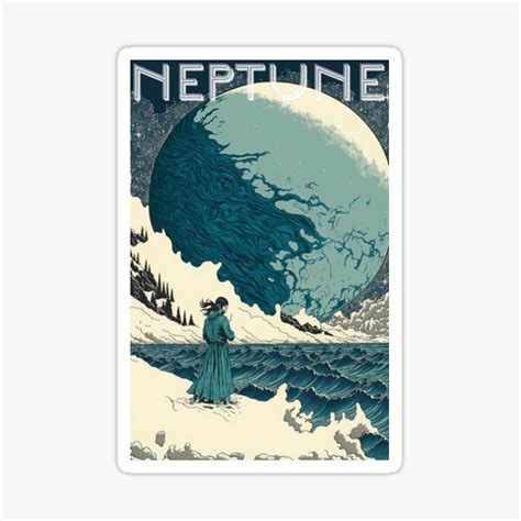 "Neptune Travel Poster Vintage" Sticker for Sale by JigglePeek | Redbubble