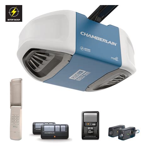 Chamberlain Ultra-Quiet and Strong Belt Drive Garage Door Opener with Battery Backup and PLUS ...